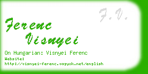 ferenc visnyei business card
